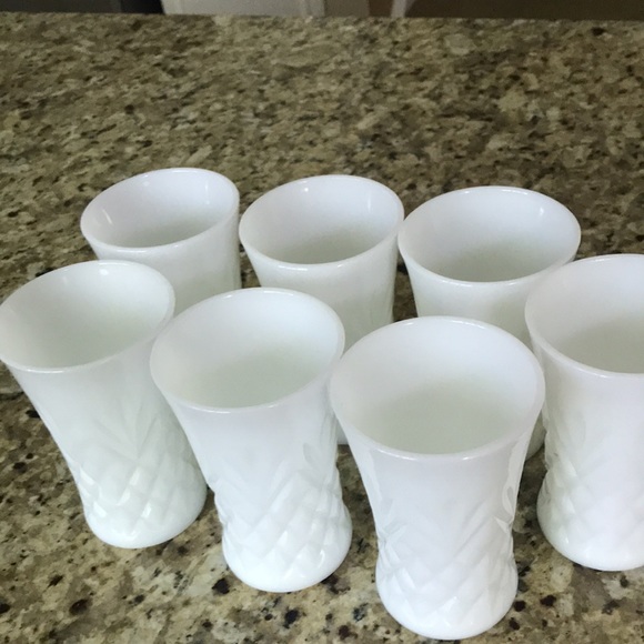 Kitchen Seven Vintage Milk Glass Drinking Glasses Poshmark
